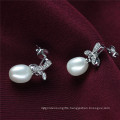 Sterling Silver Fashion Natural Freshwater Pearl Earring